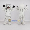 Custom White and Black Roaring Tiger Mascot Costume Adult Full Body Suit for Wildlife Events Custom White and Black Roaring Tiger Mascot Costume Adult Full Body Suit for Wildlife Events