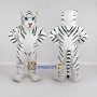 Custom White and Black Tiger Mascot Costume Adult Full Body Suit for Wildlife Events