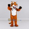 Custom Brown Black and White Roaring Tiger Mascot Costume Adult Full Body Suit for Sports Events