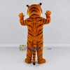 Custom Brown Black and White Roaring Tiger Mascot Costume Adult Full Body Suit for Sports Events