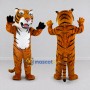 Custom Brown Black and White Roaring Tiger Mascot Costume Adult Full Body Suit for Sports Events