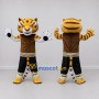 Custom Yellow Brown and Black Tiger in Martial Arts Outfit Mascot Costume Adult Full Body Suit for Martial Arts Events