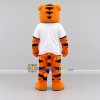 Custom Orange Black and White Tiger in T-Shirt Mascot Costume Adult Full Body Suit for Sports Events Custom Orange Black and White Tiger in T-Shirt Mascot Costume Adult Full Body Suit for Sports Events