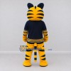 Custom Yellow Black and Navy Blue Saber-Toothed Tiger in Jersey Mascot Costume Adult Full Body Suit for Sports Events Custom Yellow Black and Navy Blue Saber-Toothed Tiger in Jersey Mascot Costume Adult Full Body Suit for Sports Events