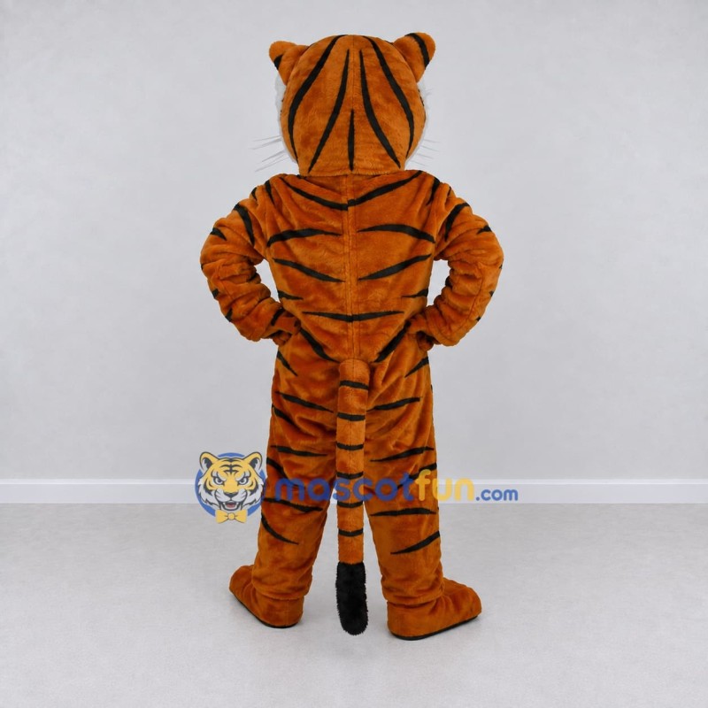 Custom Brown Black and White Roaring Tiger Mascot Costume Adult Full Body Suit for Wildlife Events