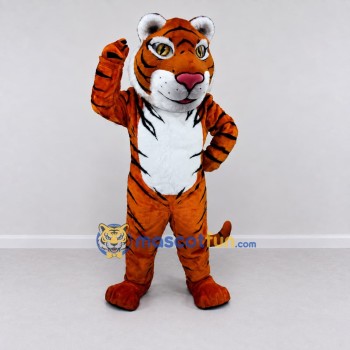 Custom Brown Black and White Tiger Mascot Costume Adult Full Body Suit for Wildlife Events Custom Brown Black and White Tiger Mascot Costume Adult Full Body Suit for Wildlife Events