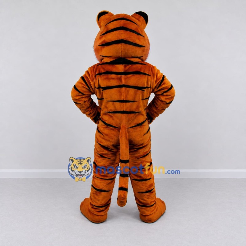 Custom Brown Black and White Tiger Mascot Costume Adult Full Body Suit for Wildlife Events Custom Brown Black and White Tiger Mascot Costume Adult Full Body Suit for Wildlife Events