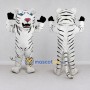 Custom White and Black Roaring Tiger Mascot Costume Adult Full Body Suit for Wildlife Events