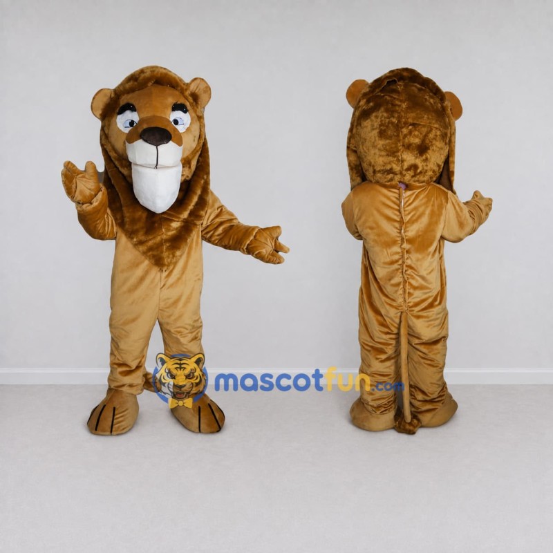 Custom Tan and Brown Lion Mascot Costume Adult Full Body Suit for Wildlife Events