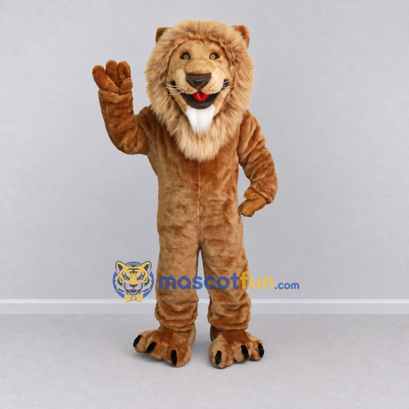Custom Brown and Tan Lion Mascot Costume Adult Full Body Suit for Wildlife Events Custom Brown and Tan Lion Mascot Costume Adult Full Body Suit for Wildlife Events