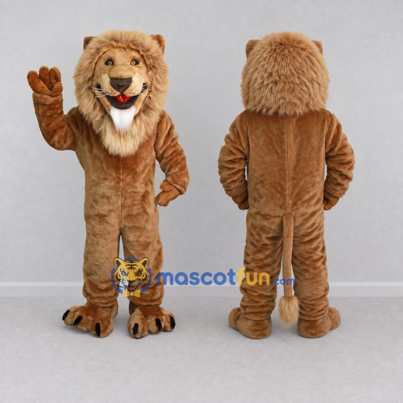 Custom Brown and Tan Lion Mascot Costume Adult Full Body Suit for Wildlife Events Custom Brown and Tan Lion Mascot Costume Adult Full Body Suit for Wildlife Events