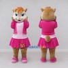Custom Tan and Pink Cat in Skirt Mascot Costume Adult Full Body Suit for Children's Parties Custom Tan and Pink Cat in Skirt Mascot Costume Adult Full Body Suit for Children's Parties