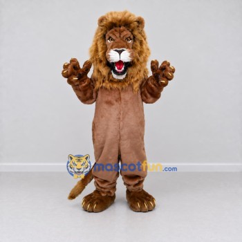 Custom Brown and Tan Roaring Lion Mascot Costume Adult Full Body Suit for Wildlife Events Custom Brown and Tan Roaring Lion Mascot Costume Adult Full Body Suit for Wildlife Events