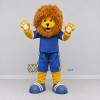 Custom Yellow Brown and Blue Lion in Sportswear Mascot Costume Adult Full Body Suit for Sports Events Custom Yellow Brown and Blue Lion in Sportswear Mascot Costume Adult Full Body Suit for Sports Events