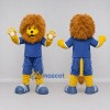 Custom Yellow Brown and Blue Lion in Sportswear Mascot Costume Adult Full Body Suit for Sports Events Custom Yellow Brown and Blue Lion in Sportswear Mascot Costume Adult Full Body Suit for Sports Events