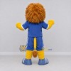 Custom Yellow Brown and Blue Lion in Sportswear Mascot Costume Adult Full Body Suit for Sports Events Custom Yellow Brown and Blue Lion in Sportswear Mascot Costume Adult Full Body Suit for Sports Events