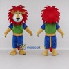 Custom Tan Red Green and Blue Lion in Sportswear Mascot Costume Adult Full Body Suit for Sports Events Custom Tan Red Green and Blue Lion in Sportswear Mascot Costume Adult Full Body Suit for Sports Events