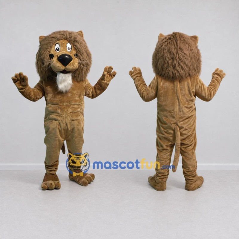 Custom Brown Lion Mascot Costume Adult Full Body Suit for Wildlife Events Custom Brown Lion Mascot Costume Adult Full Body Suit for Wildlife Events