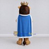 Custom Tan Brown and Blue Lion with Crown and Cape Mascot Costume Adult Full Body Suit for Themed Parties Custom Tan Brown and Blue Lion with Crown and Cape Mascot Costume Adult Full Body Suit for Themed Parties