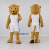 Custom Tan and White Lion in Sportswear Mascot Costume Adult Full Body Suit for Sports Events