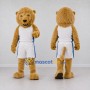 Custom Tan and White Lion in Sportswear Mascot Costume Adult Full Body Suit for Sports Events
