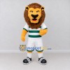 Custom Yellow Brown White and Green Lion in Sportswear Mascot Costume Adult Full Body Suit for Sports Events Custom Yellow Brown White and Green Lion in Sportswear Mascot Costume Adult Full Body Suit for Sports Events