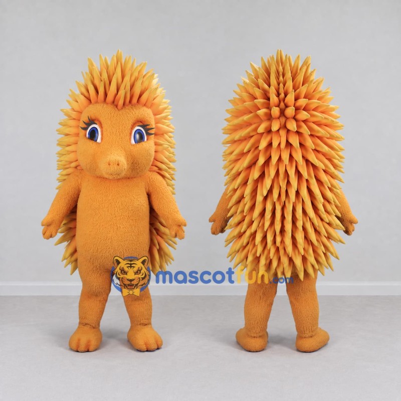 Custom Orange and Yellow Hedgehog Mascot Costume Adult Full Body Suit for Wildlife Events Custom Orange and Yellow Hedgehog Mascot Costume Adult Full Body Suit for Wildlife Events