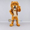 Custom Golden Brown Lion in Vest Mascot Costume Adult Full Body Suit for Wildlife Events Custom Golden Brown Lion in Vest Mascot Costume Adult Full Body Suit for Wildlife Events