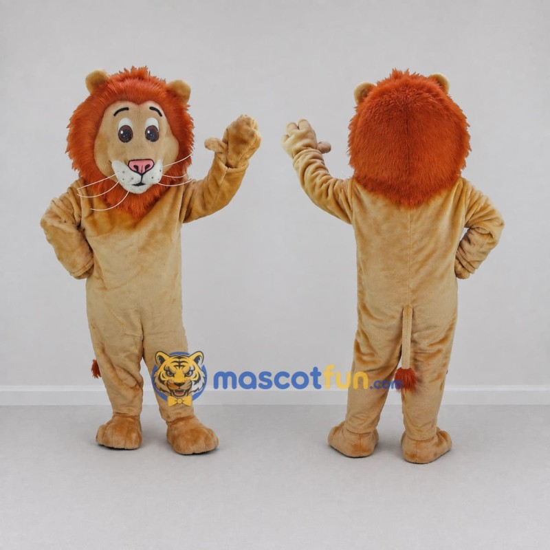 Custom Tan and Orange Lion Mascot Costume Adult Full Body Suit for Wildlife Events