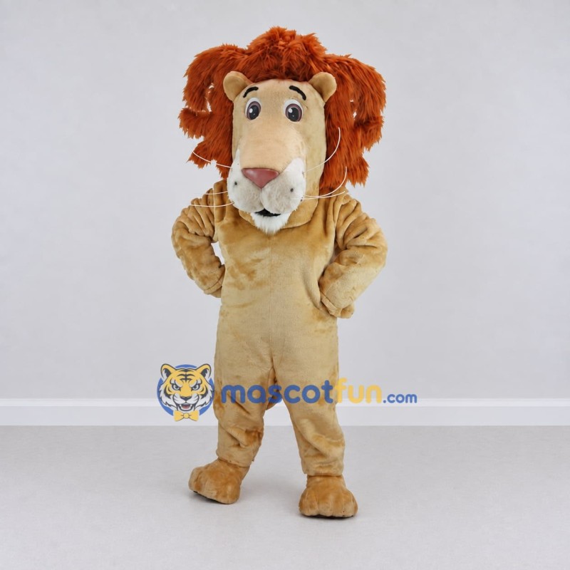 Custom Tan and Brown Lion Mascot Costume Adult Full Body Suit for Wildlife Events