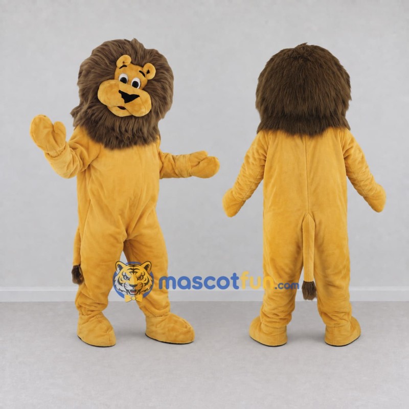 Custom Yellow and Brown Lion Mascot Costume Adult Full Body Suit for Wildlife Events Custom Yellow and Brown Lion Mascot Costume Adult Full Body Suit for Wildlife Events