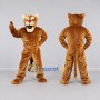 Custom Brown and Cream Muscular Big Cat Mascot Costume Adult Full Body Suit for Sports Events