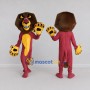 Custom Burgundy Yellow and Brown Lion Mascot Costume Adult Full Body Suit for Themed Parties