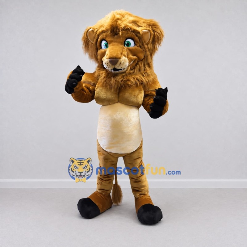 Custom Brown and Cream Lion Mascot Costume Adult Full Body Suit for Wildlife Events Custom Brown and Cream Lion Mascot Costume Adult Full Body Suit for Wildlife Events