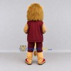 Custom Tan and Burgundy Lion in Sportswear Mascot Costume Adult Full Body Suit for Sports Events