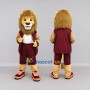 Custom Tan and Burgundy Lion in Sportswear Mascot Costume Adult Full Body Suit for Sports Events