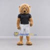 Custom Tan Black and White Lion in Sportswear Mascot Costume Adult Full Body Suit for Sports Events Custom Tan Black and White Lion in Sportswear Mascot Costume Adult Full Body Suit for Sports Events