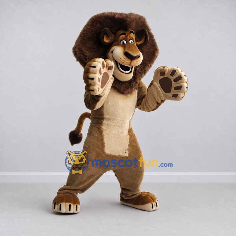 Custom Brown and Tan Lion Mascot Costume Adult Full Body Suit for Wildlife Events Custom Brown and Tan Lion Mascot Costume Adult Full Body Suit for Wildlife Events