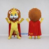 Custom Yellow Brown and Red Lion with Crown and Cape Mascot Costume Adult Full Body Suit for Themed Parties