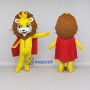Custom Yellow Brown and Red Lion with Crown and Cape Mascot Costume Adult Full Body Suit for Themed Parties