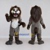 Custom Gray Brown and White Lion Mascot Costume Adult Full Body Suit for Wildlife Events Custom Gray Brown and White Lion Mascot Costume Adult Full Body Suit for Wildlife Events