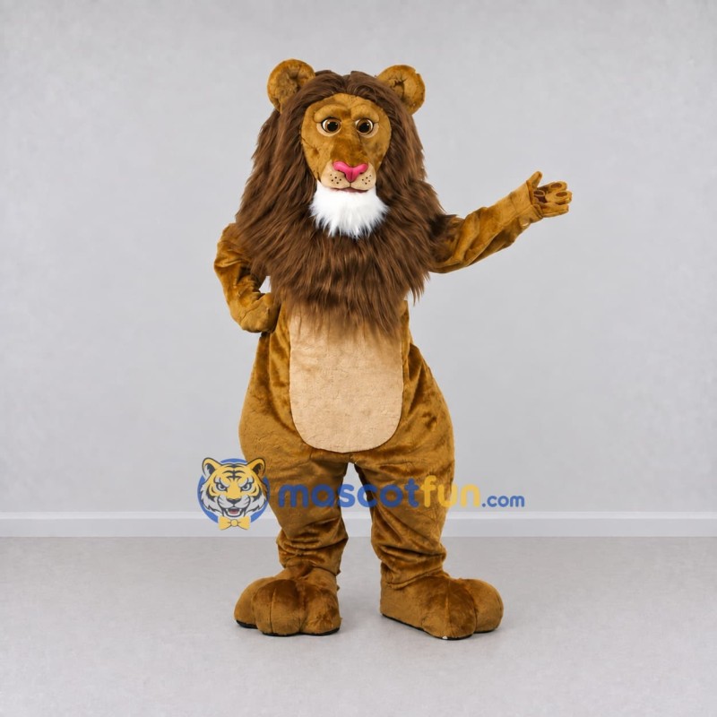 Custom Golden Brown Lion Mascot Costume Adult Full Body Suit for Wildlife Events Custom Golden Brown Lion Mascot Costume Adult Full Body Suit for Wildlife Events