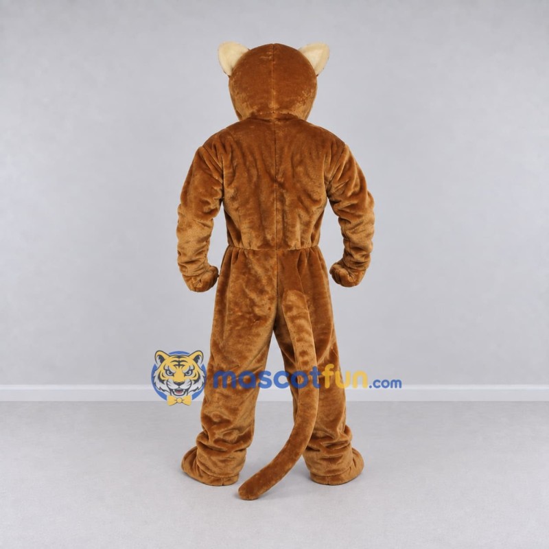 Custom Brown and Cream Muscular Big Cat Mascot Costume Adult Full Body Suit for Sports Events Custom Brown and Cream Muscular Big Cat Mascot Costume Adult Full Body Suit for Sports Events