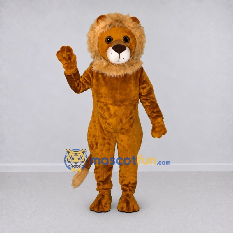Custom Golden Brown and Tan Lion Mascot Costume Adult Full Body Suit for Wildlife Events