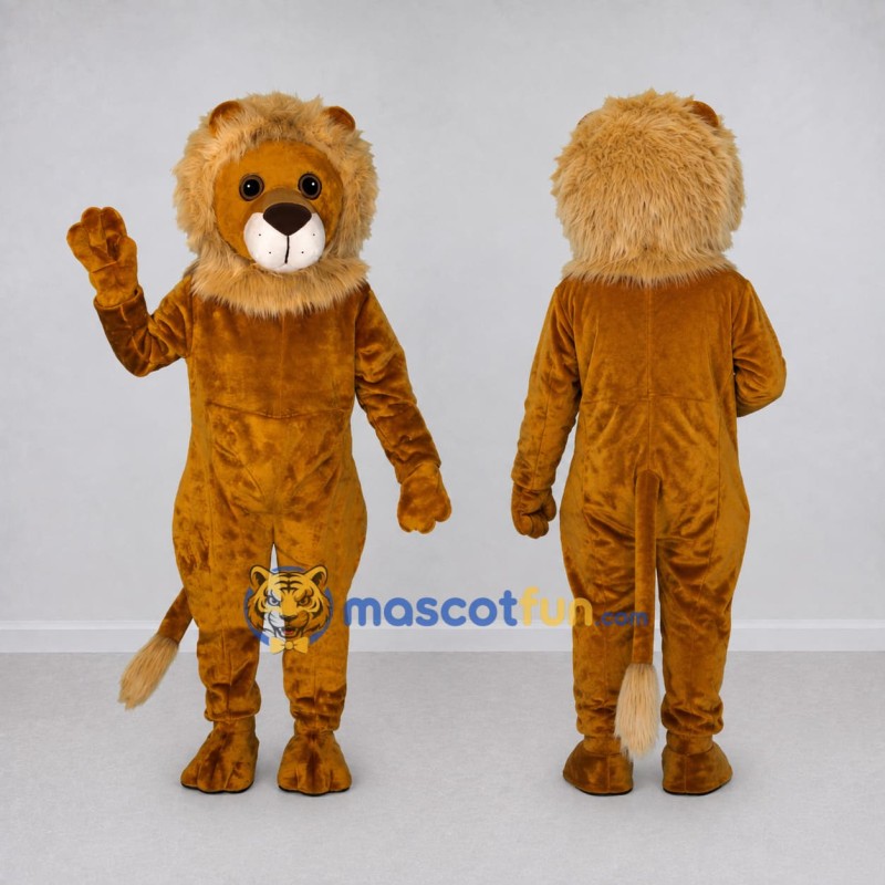 Custom Golden Brown and Tan Lion Mascot Costume Adult Full Body Suit for Wildlife Events