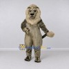 Custom Gray and Cream Lion Mascot Costume Adult Full Body Suit for Wildlife Events