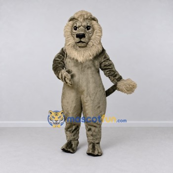 Custom Gray and Cream Lion Mascot Costume Adult Full Body Suit for Wildlife Events Custom Gray and Cream Lion Mascot Costume Adult Full Body Suit for Wildlife Events