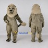 Custom Gray and Cream Lion Mascot Costume Adult Full Body Suit for Wildlife Events