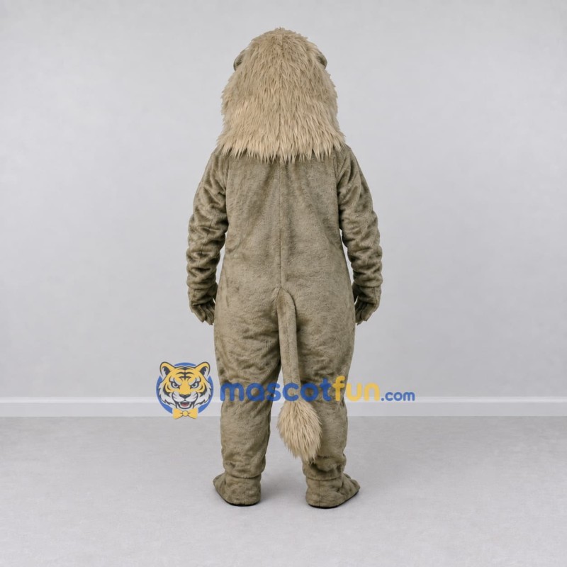 Custom Gray and Cream Lion Mascot Costume Adult Full Body Suit for Wildlife Events
