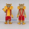 Custom Tan Yellow and Red Lion in Overalls Mascot Costume Adult Full Body Suit for Children's Parties Custom Tan Yellow and Red Lion in Overalls Mascot Costume Adult Full Body Suit for Children's Parties